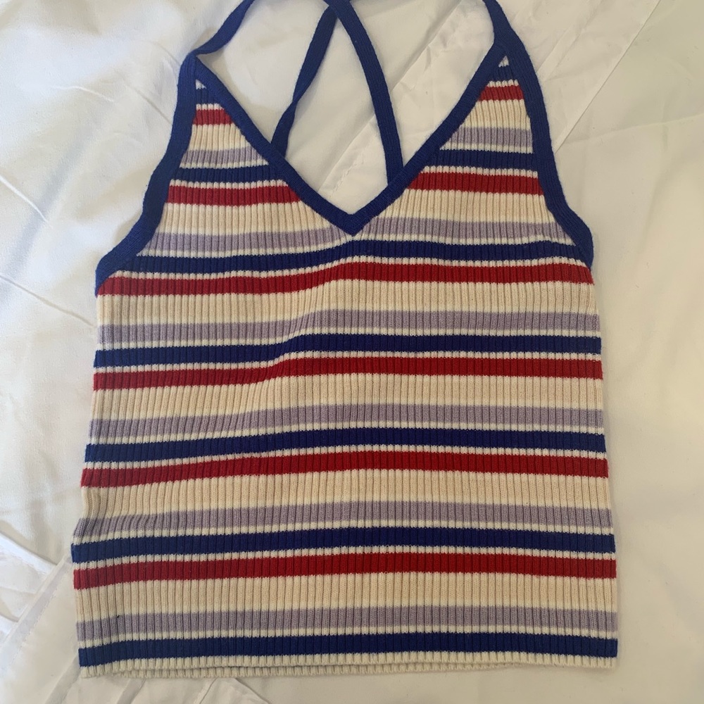 Kendall & Kylie Red, White and Blue Crop Top